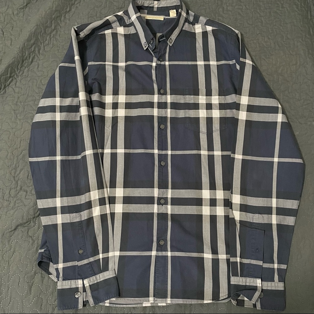 Burberry Brit Mens Navy Check Button Shirt